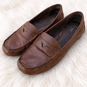 B.O.C Brown Leather Driving Moccasin Loafers Comfort Slip On Shoes